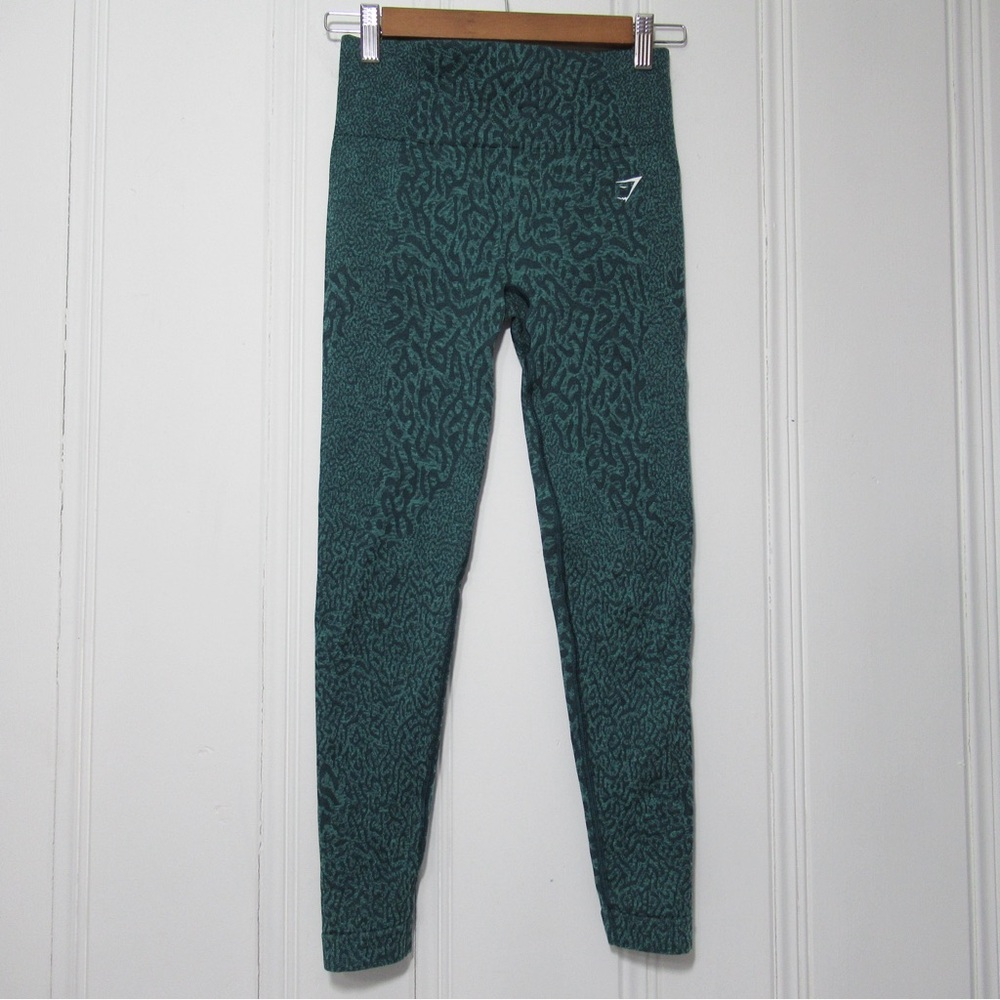 Gymshark Green Animal Print Seamless Leggings Size Small